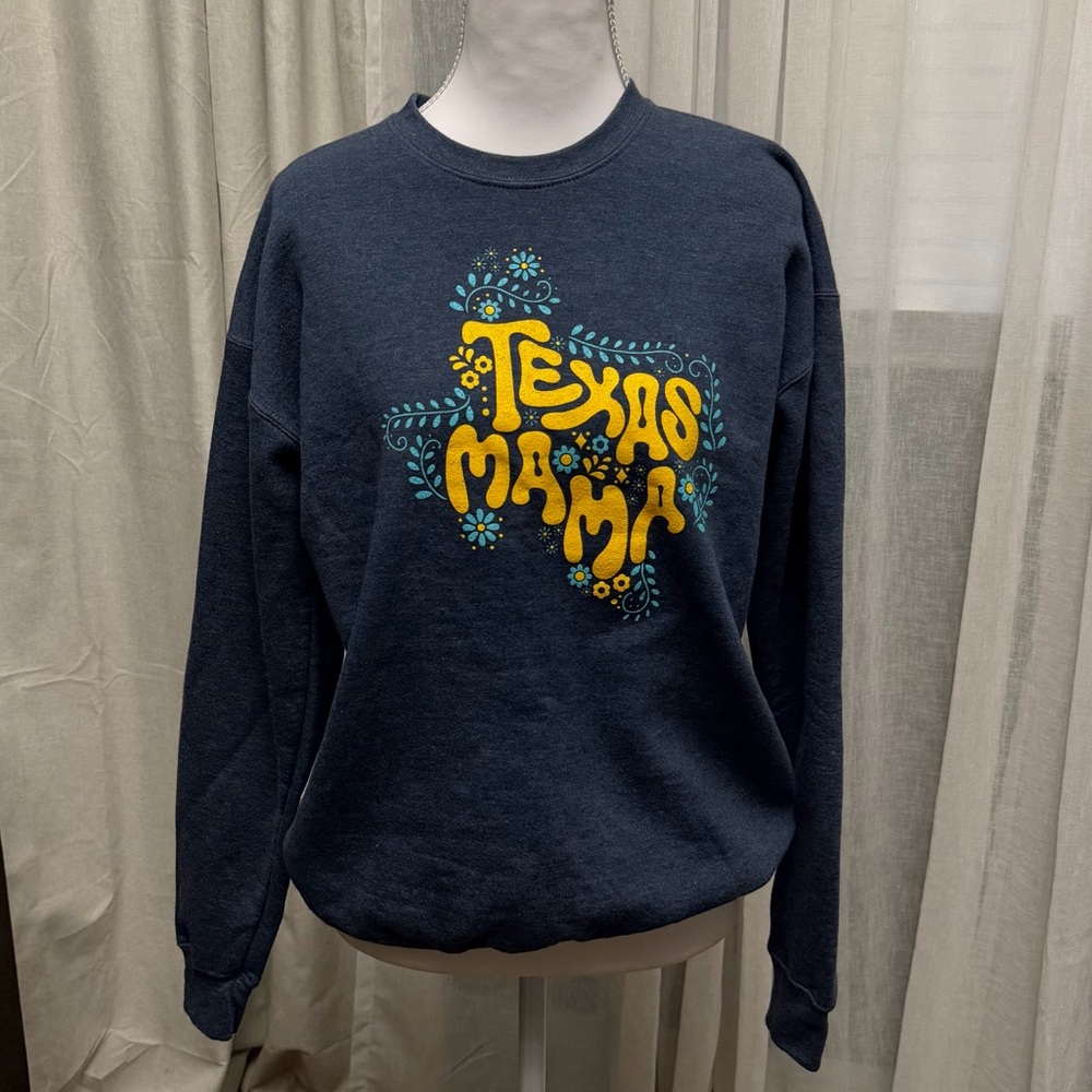 Texas Mama Blue Sweatshirt Size S